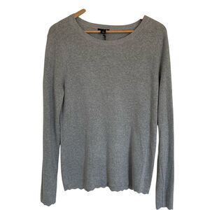 Halogen Womens Pullover Long Sleeve Organic Cotton‎ Sweater Size xl Grey Classic
